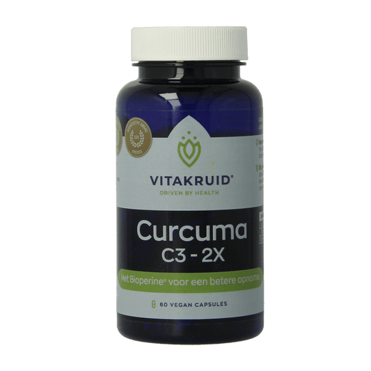 Vitakruid Curcuma C3 - 2X (95% curcuminoiden) met Bioperine 60 Vegetarische capsules - DrogistWereld