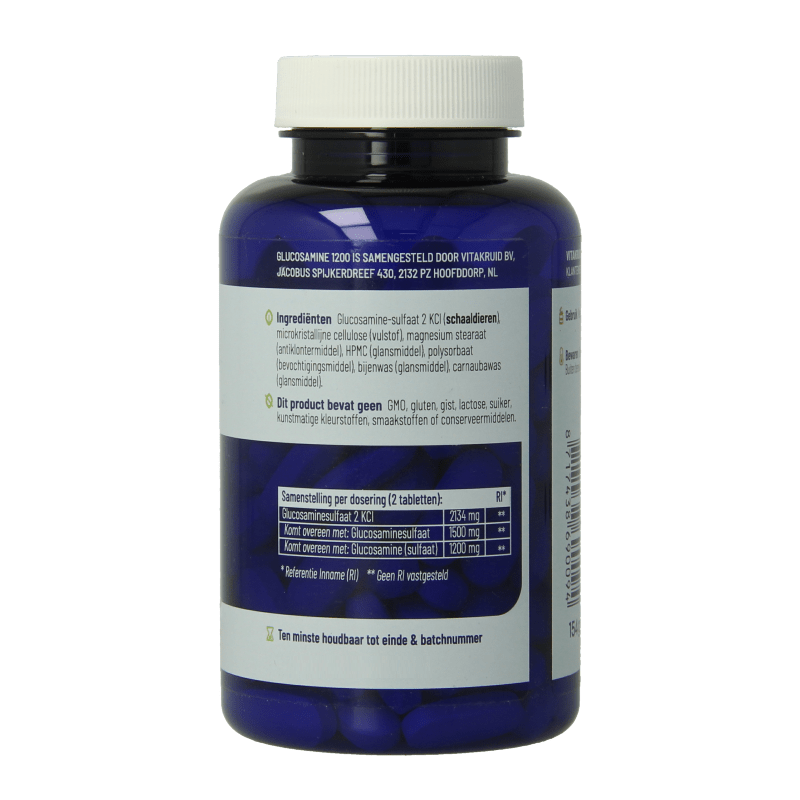 Vitakruid Glucosamine sulfaat 2 KCI 1200mg 120 Tabletten - DrogistWereld