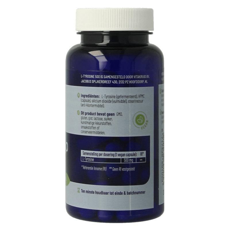 Vitakruid L - Tyrosine 500mg uit fermentatie 60 Vegetarische capsules - DrogistWereld