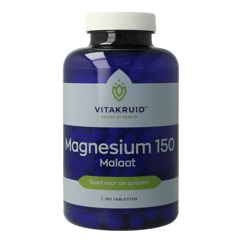 Vitakruid Magnesium 150 Malaat met Vitamine B6 (P - 5 - P) 180 Tabletten - DrogistWereld