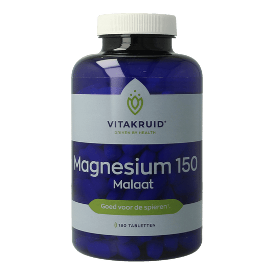 Vitakruid Magnesium 150 Malaat met Vitamine B6 (P - 5 - P) 180 Tabletten - DrogistWereld