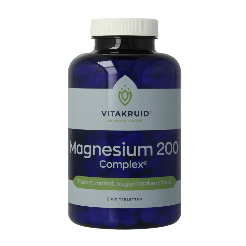 Vitakruid Magnesium 200 Complex Tauraat Malaat Bisglycinaat 180 Tabletten - DrogistWereld
