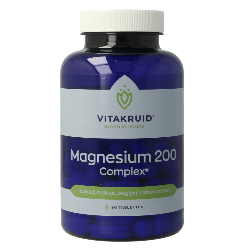Vitakruid Magnesium 200 Complex Tauraat Malaat Bisglycinaat 90 Tabletten - DrogistWereld