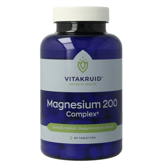 Vitakruid Magnesium 200 Complex Tauraat Malaat Bisglycinaat 90 Tabletten - DrogistWereld