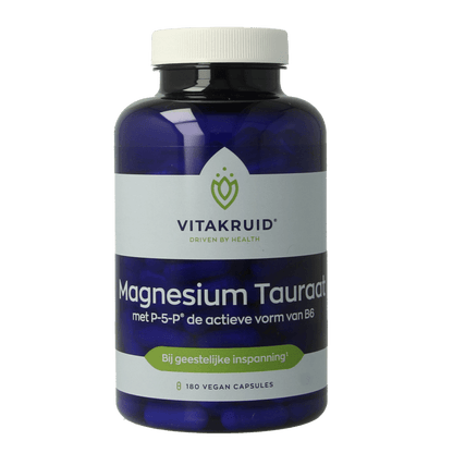 Vitakruid Magnesium Tauraat met Vitamine B6 (P - 5 - P) 180 Vegetarische capsules - DrogistWereld