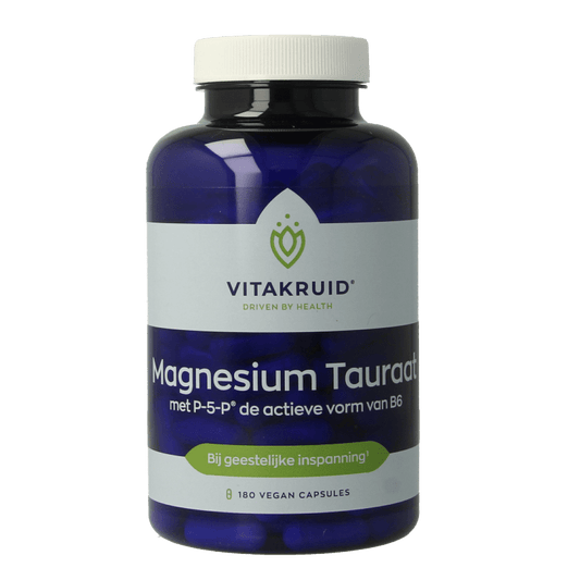Vitakruid Magnesium Tauraat met Vitamine B6 (P - 5 - P) 180 Vegetarische capsules - DrogistWereld