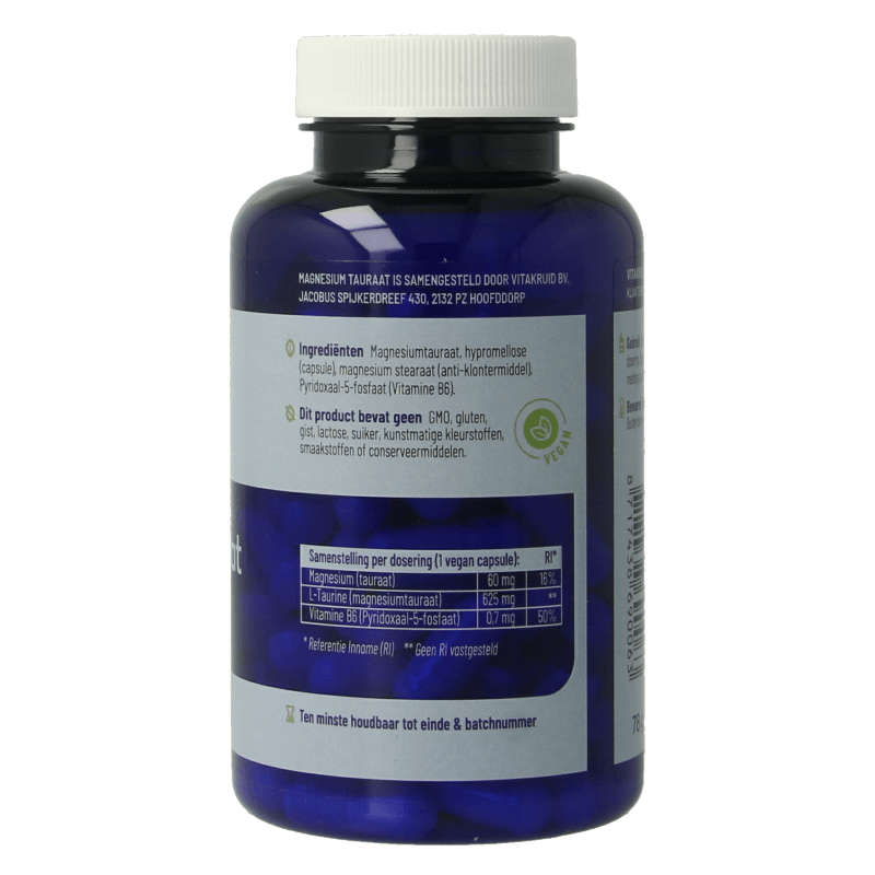 Vitakruid Magnesium Tauraat met Vitamine B6 (P - 5 - P) 90 Vegetarische capsules - DrogistWereld