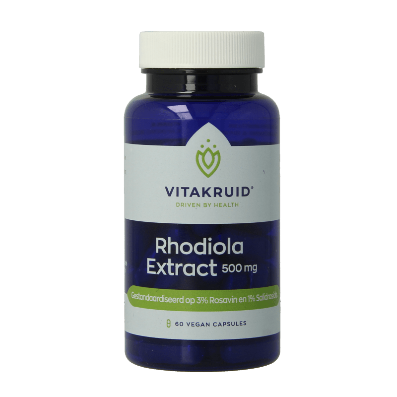 Vitakruid Rhodiola extract 500 mg 3% Rosavin 1% Salidroside 60 Vegetarische capsules - DrogistWereld