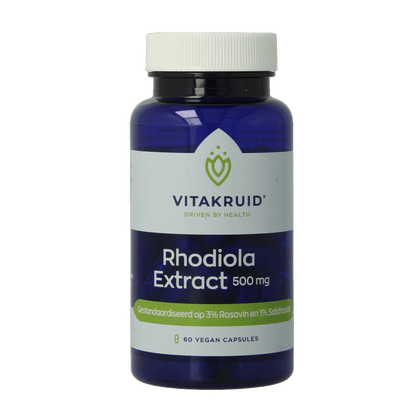Vitakruid Rhodiola extract 500 mg 3% Rosavin 1% Salidroside 60 Vegetarische capsules - DrogistWereld