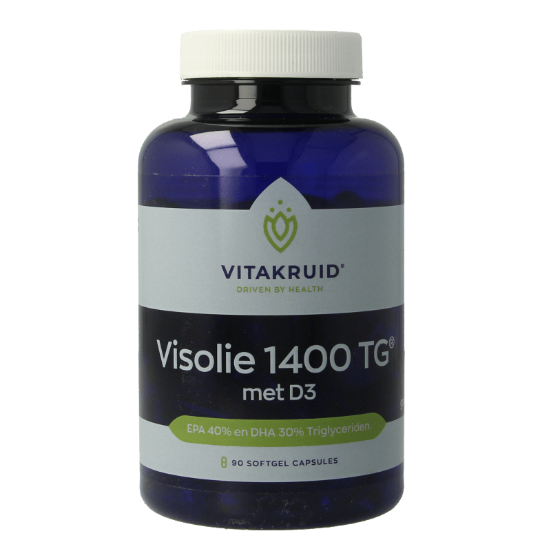 Vitakruid Visolie 1400 TG Triglyceriden met D3 90 Softgels - DrogistWereld