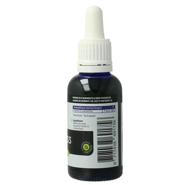 Vitakruid Vitamine D3 druppels 5 mcg / 200 IE per druppel 30 Milliliter - DrogistWereld