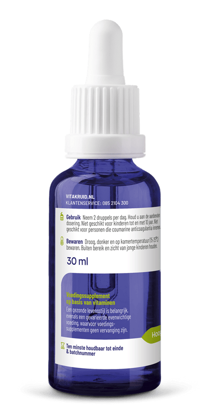 Vitakruid Vitamine D3 & K2 (MenaQ7) met druppelpipet 30 Milliliter - DrogistWereld