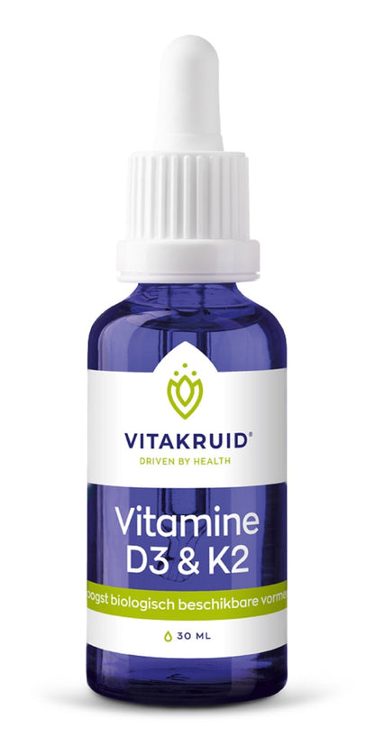 Vitakruid Vitamine D3 & K2 (MenaQ7) met druppelpipet 30 Milliliter - DrogistWereld