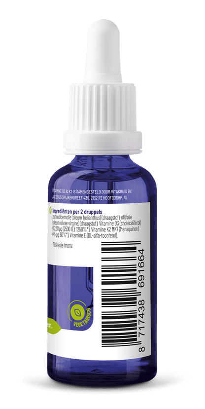 Vitakruid Vitamine D3 & K2 (MenaQ7) met druppelpipet 30 Milliliter - DrogistWereld