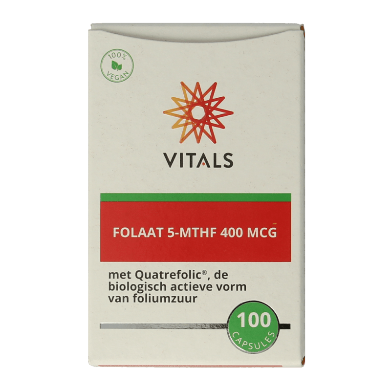 Vitals Folaat 5 - MTHF 400 mcg 100 Capsules - DrogistWereld