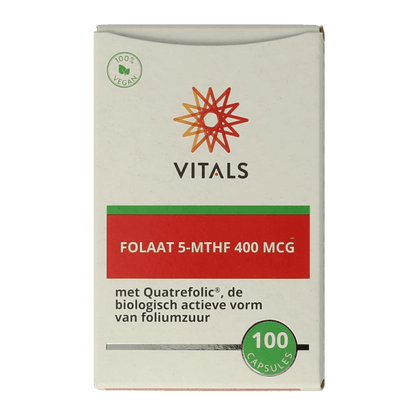 Vitals Folaat 5 - MTHF 400 mcg 100 Capsules - DrogistWereld