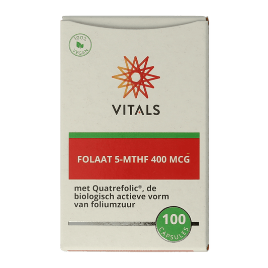 Vitals Folaat 5 - MTHF 400 mcg 100 Capsules - DrogistWereld