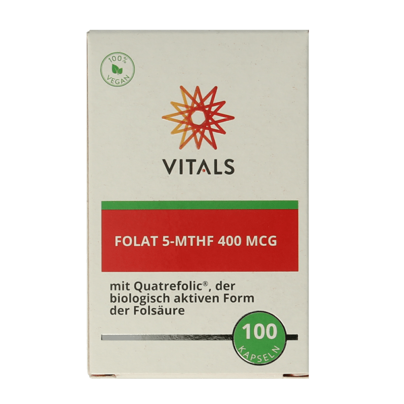 Vitals Folaat 5 - MTHF 400 mcg 100 Capsules - DrogistWereld