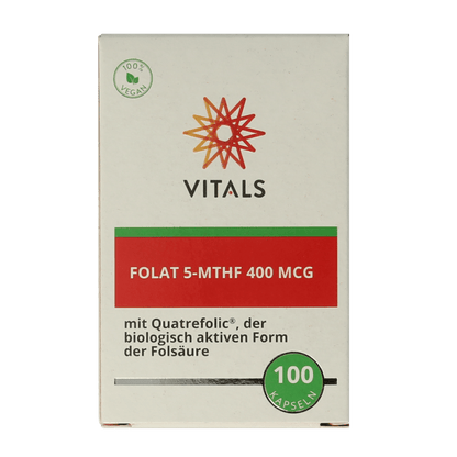 Vitals Folaat 5 - MTHF 400 mcg 100 Capsules - DrogistWereld