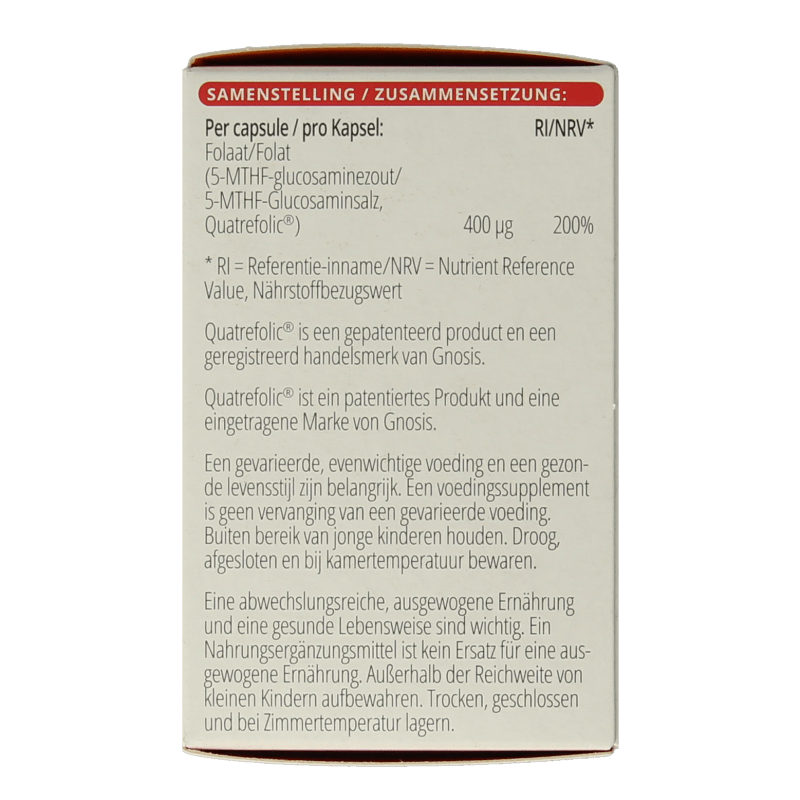 Vitals Folaat 5 - MTHF 400 mcg 100 Capsules - DrogistWereld