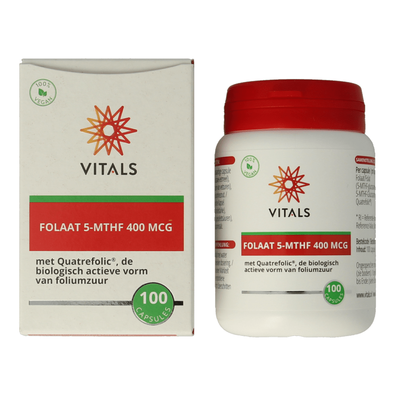 Vitals Folaat 5 - MTHF 400 mcg 100 Capsules - DrogistWereld