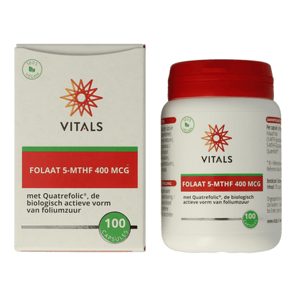 Vitals Folaat 5 - MTHF 400 mcg 100 Capsules - DrogistWereld