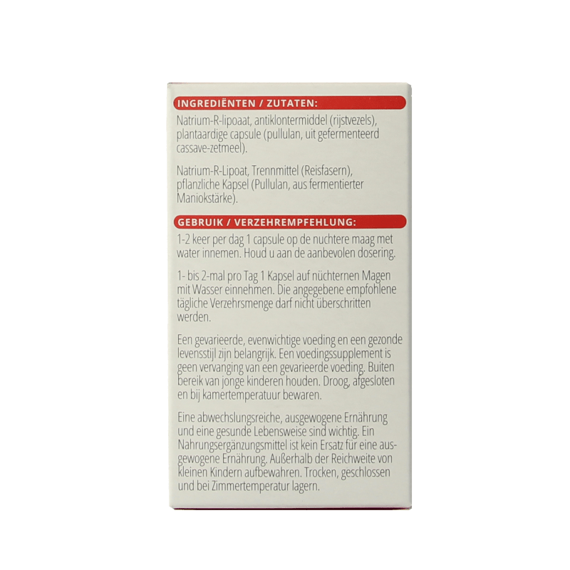 Vitals R - alfaliponzuur 100 Capsules - DrogistWereld