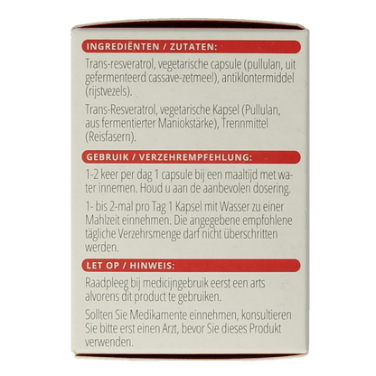 Vitals Resveratrol - VT 60 Capsules - DrogistWereld