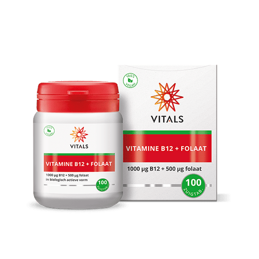 Vitals Vitamine B12 1000 mcg folaat 500 mcg 100 Zuigtabletten - DrogistWereld