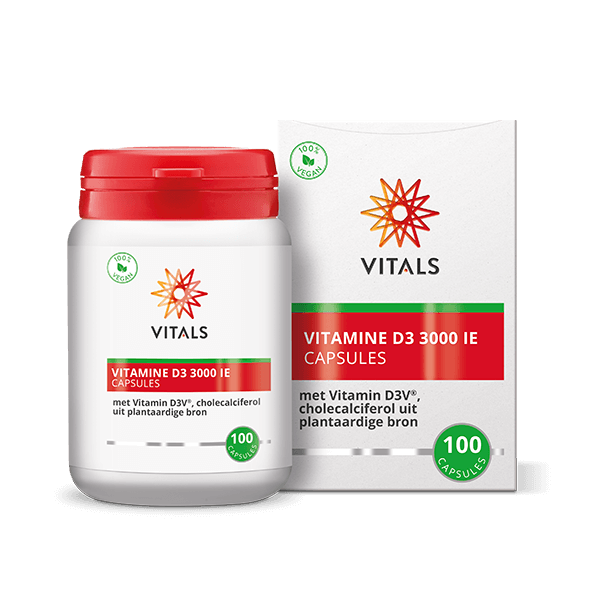 Vitals Vitamine D3 3000IE 100 Vegetarische capsules - DrogistWereld