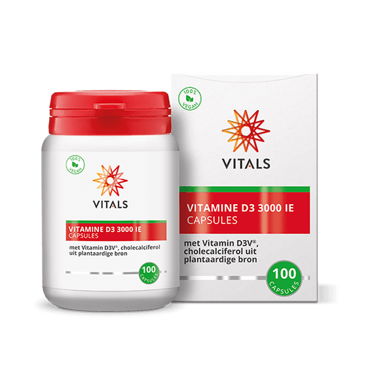Vitals Vitamine D3 3000IE 100 Vegetarische capsules - DrogistWereld
