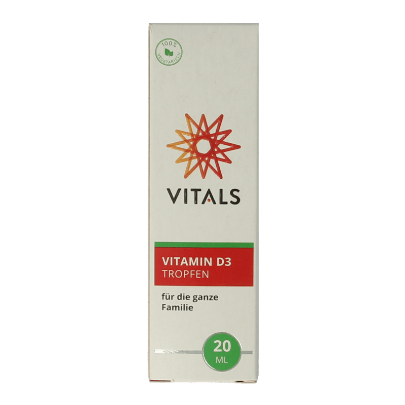 Vitals Vitamine D3 druppels 20 Milliliter - DrogistWereld
