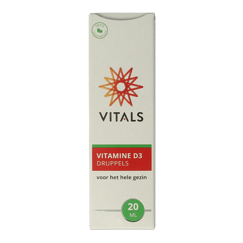 Vitals Vitamine D3 druppels 20 Milliliter - DrogistWereld