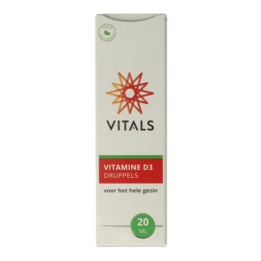 Vitals Vitamine D3 druppels 20 Milliliter - DrogistWereld