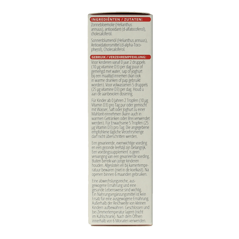 Vitals Vitamine D3 druppels 20 Milliliter - DrogistWereld