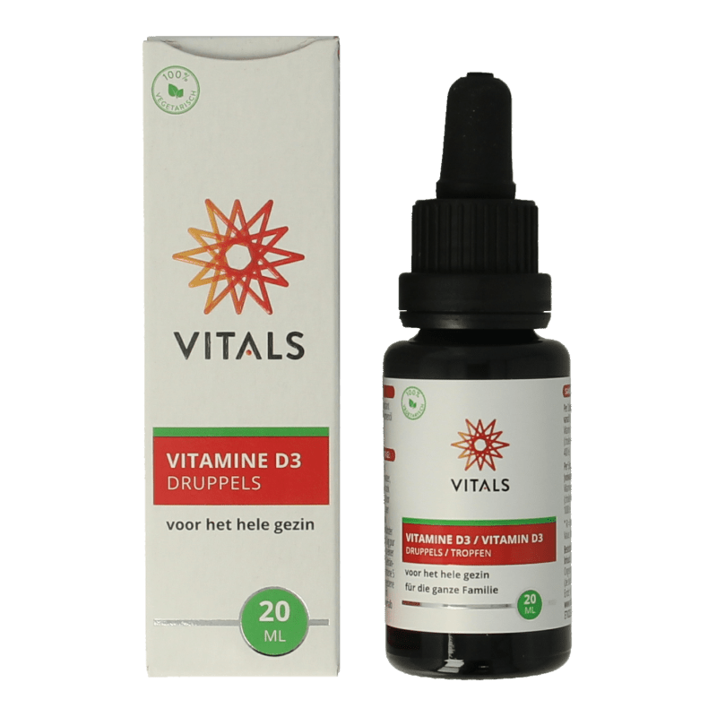 Vitals Vitamine D3 druppels 20 Milliliter - DrogistWereld