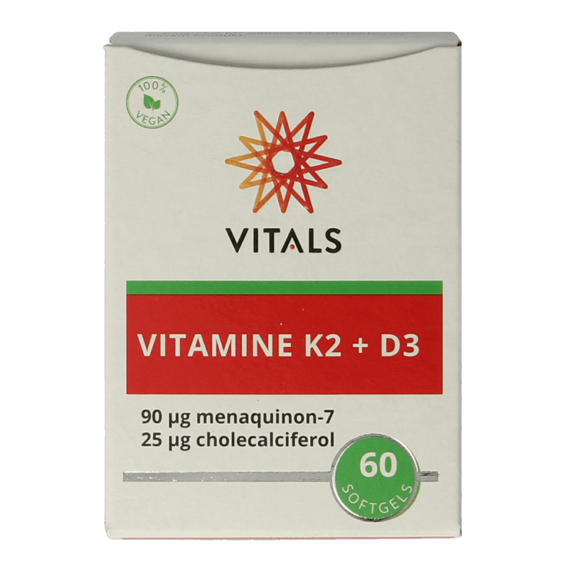 Vitals Vitamine K2 + D3 60 Softgels - DrogistWereld