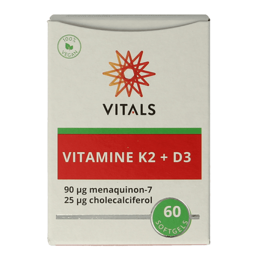 Vitals Vitamine K2 + D3 60 Softgels - DrogistWereld