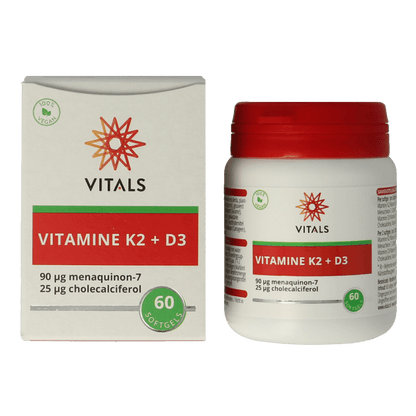 Vitals Vitamine K2 + D3 60 Softgels - DrogistWereld