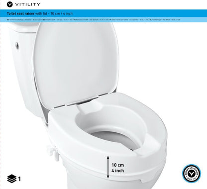 Vitility Toiletverhoger met deksel 1 Stuks - DrogistWereld