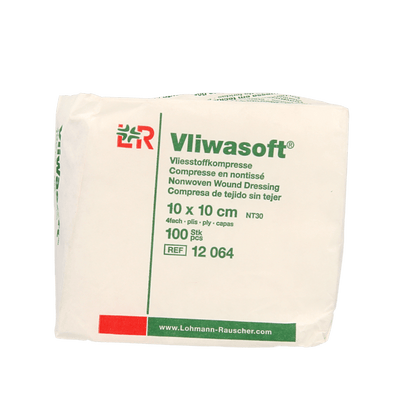 Vliwasoft Vlieskompres 10 x 10cm 4 - laags 100 Stuks - DrogistWereld