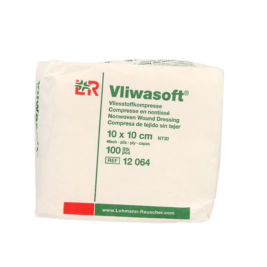 Vliwasoft Vlieskompres 10 x 10cm 4 - laags 100 Stuks - DrogistWereld