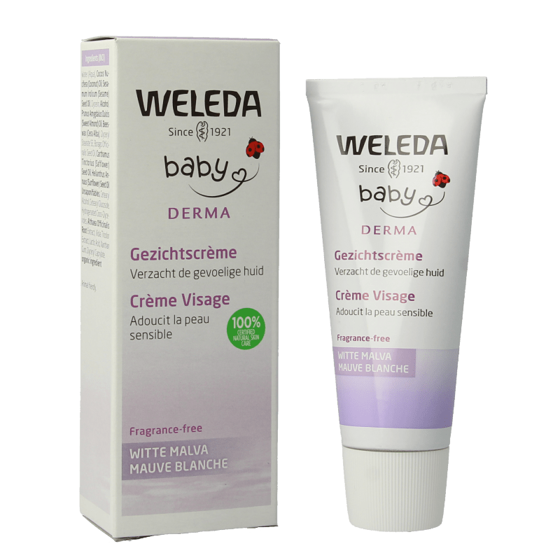 Weleda Baby witte malva sensitive gezichtscreme 50 Milliliter - DrogistWereld