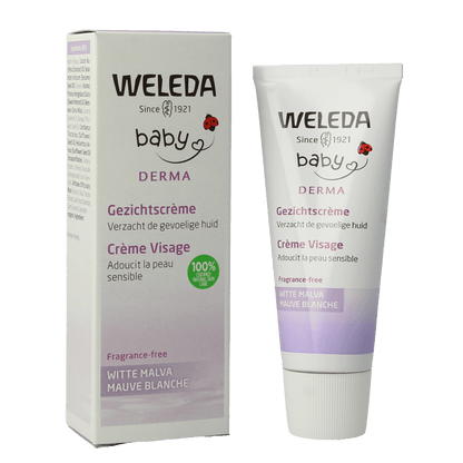 Weleda Baby witte malva sensitive gezichtscreme 50 Milliliter - DrogistWereld