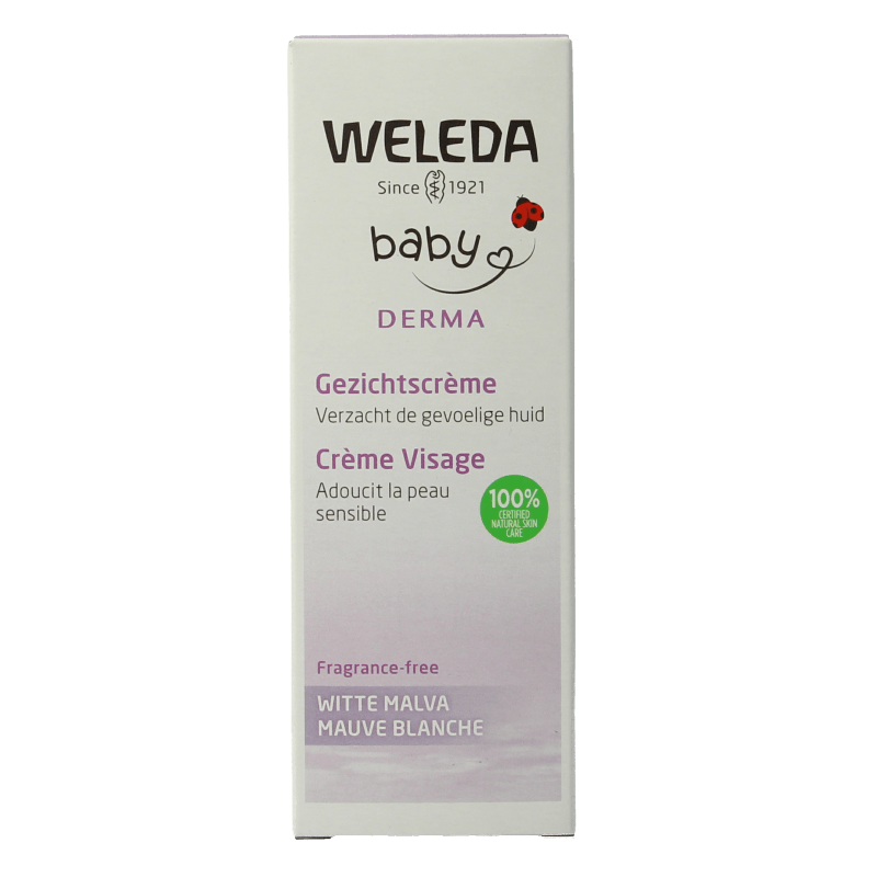 Weleda Baby witte malva sensitive gezichtscreme 50 Milliliter - DrogistWereld