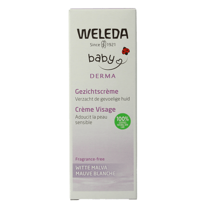 Weleda Baby witte malva sensitive gezichtscreme 50 Milliliter - DrogistWereld