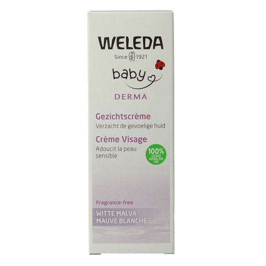 Weleda Baby witte malva sensitive gezichtscreme 50 Milliliter - DrogistWereld