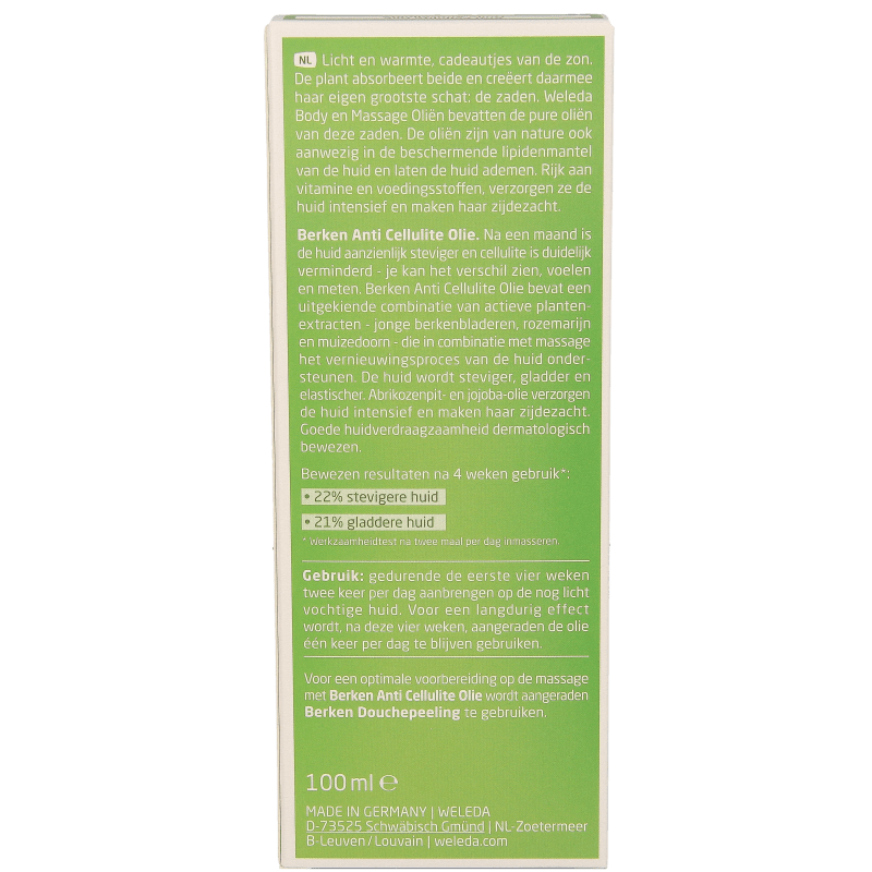 Weleda Berken anti cellulite olie 100 Milliliter - DrogistWereld