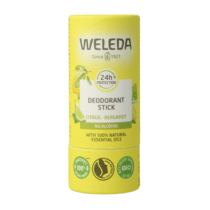 Weleda Deodorant stick citrus + bergamot 24U 50 Gram - DrogistWereld