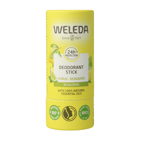 Weleda Deodorant stick citrus + bergamot 24U 50 Gram - DrogistWereld